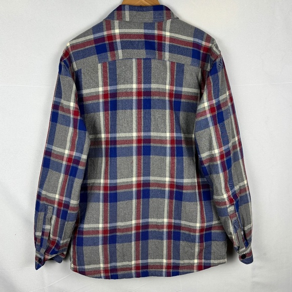 VTG L L Bean Mens Plaid Flannel Shirt Jacket Shacket Sz M Outdoor Lumberjack - Picture 3 of 9